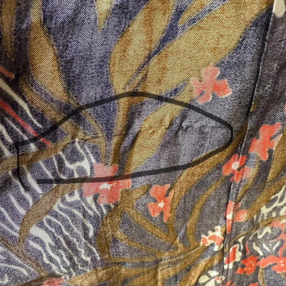 Vintage Wrap Silky Satin Robe Dressing Gown Floral Kimono Maxi Bell Sleeve 80s